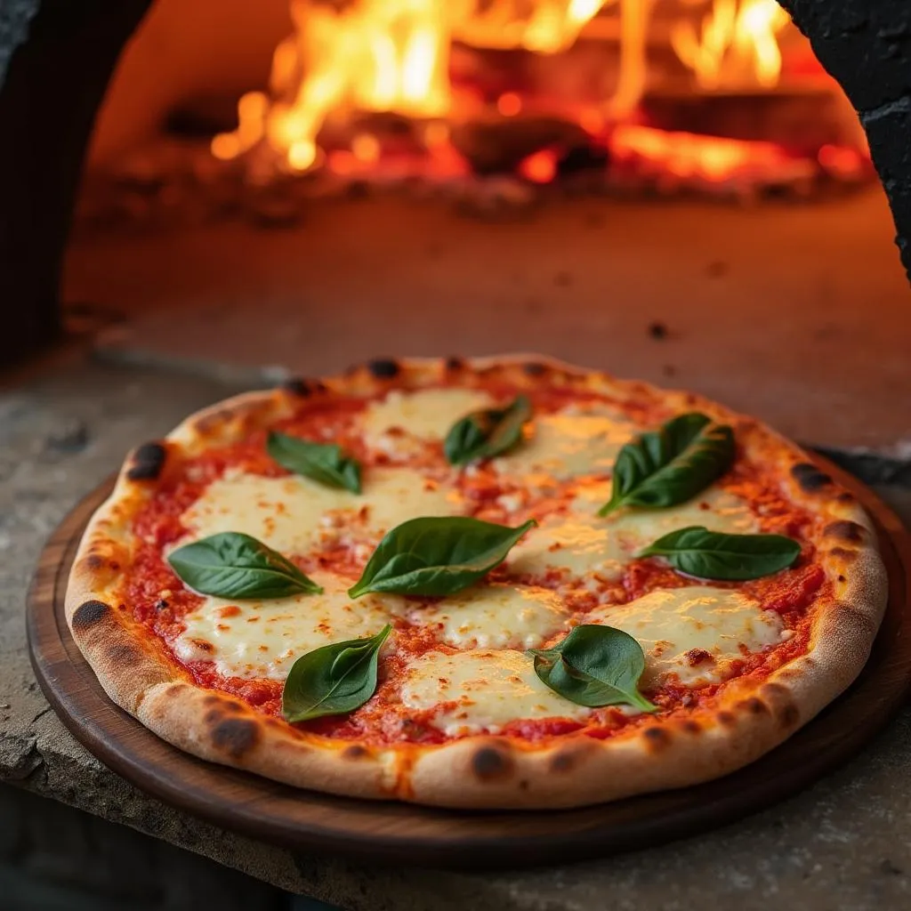 Pizza recién horneada
